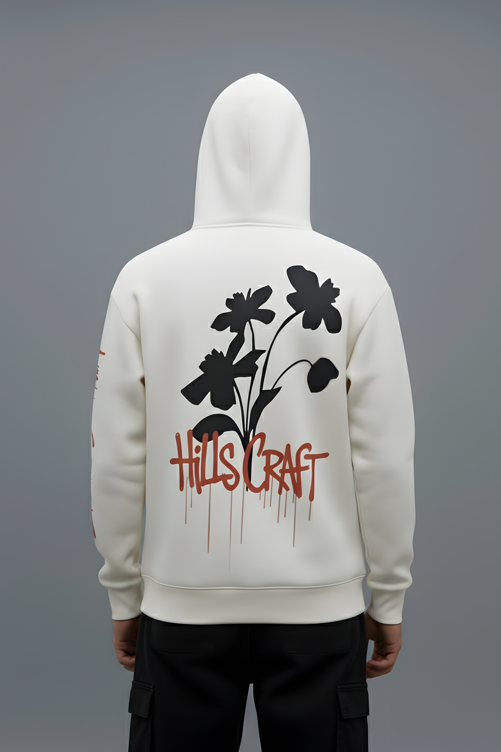 Midnight Bloom Premium Oversized Unisex Hoodie- WHITE