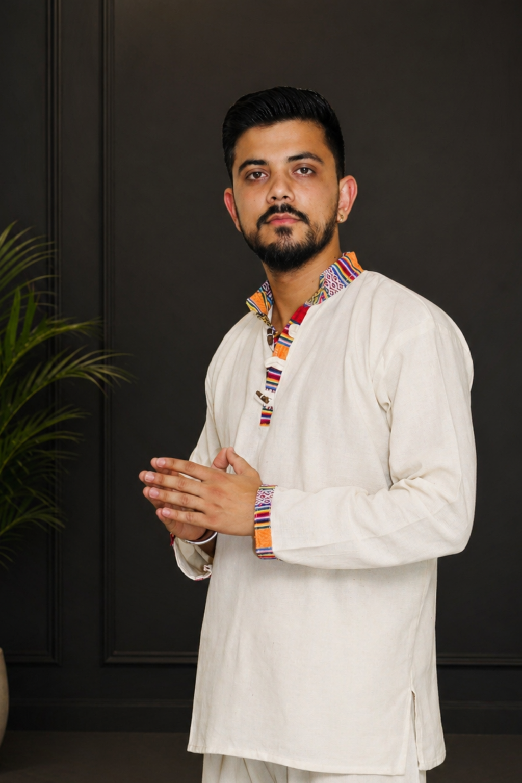 Cotton Pahadi Ethnic Kurta - BEIGE
