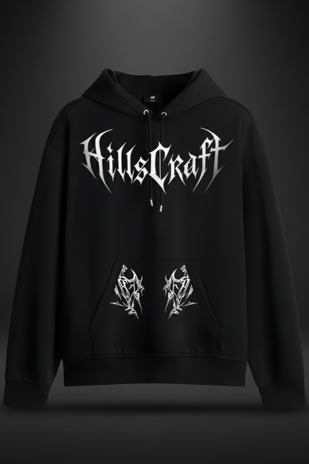 Deathline BlackOversized Premium Hoodie –BLACK