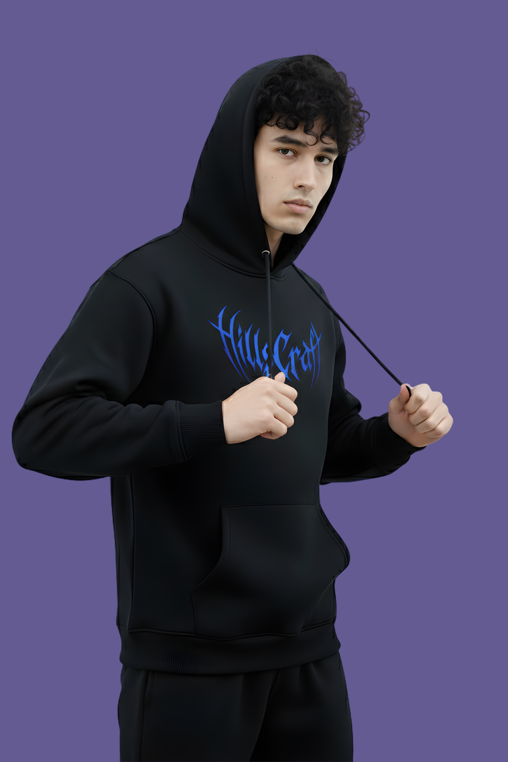 Blue Venom Regular Unisex Hoodie  - BLACK