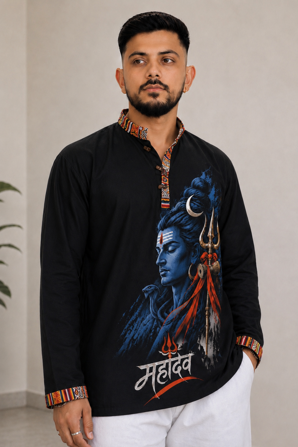 Mahadev Rudra Kurta - BLACK