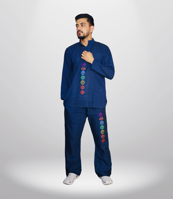 7 CHAKRA KURTA PAJAMA SET - BLUE