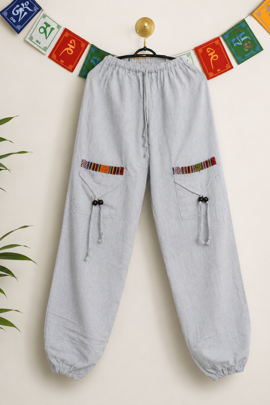 Ethnic Cotton Pajama - Grey-Unisex