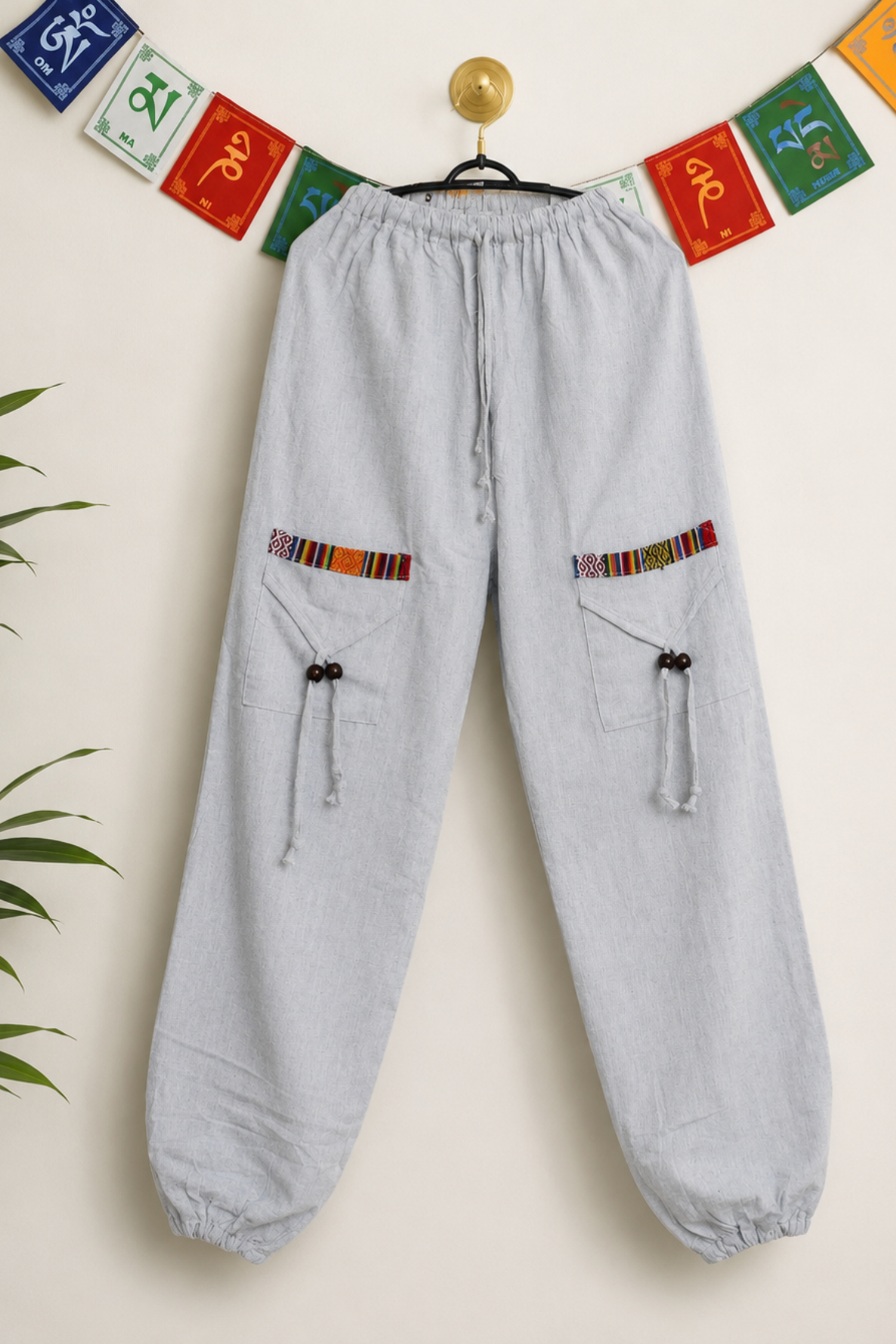 Ethnic Cotton Pajama - Grey-Unisex
