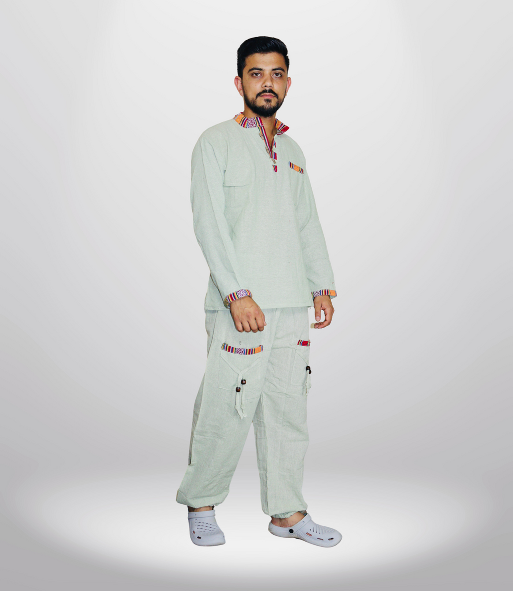 Cotton Kurta - Pajama Set - Mint Green