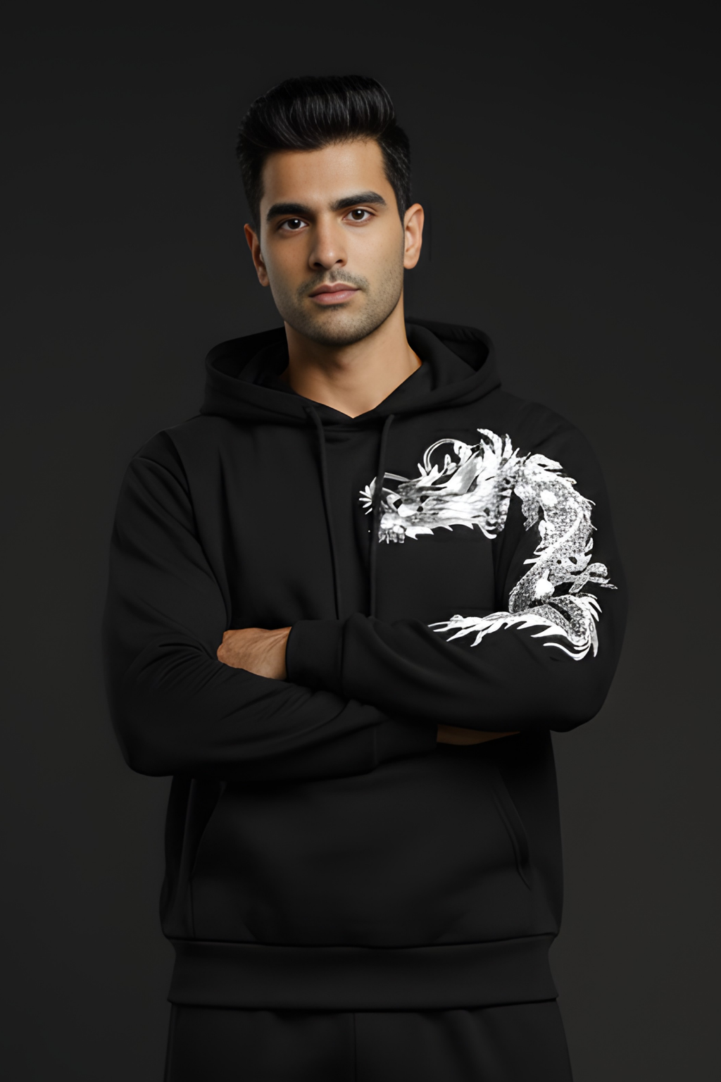 DRAGONSTRIKE Regular Unisex Hoodie – Black