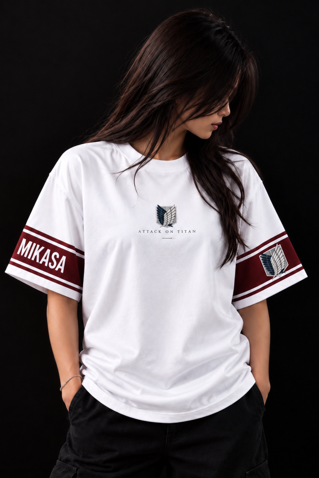 Mikasa Scarlet Oversized Tee – White