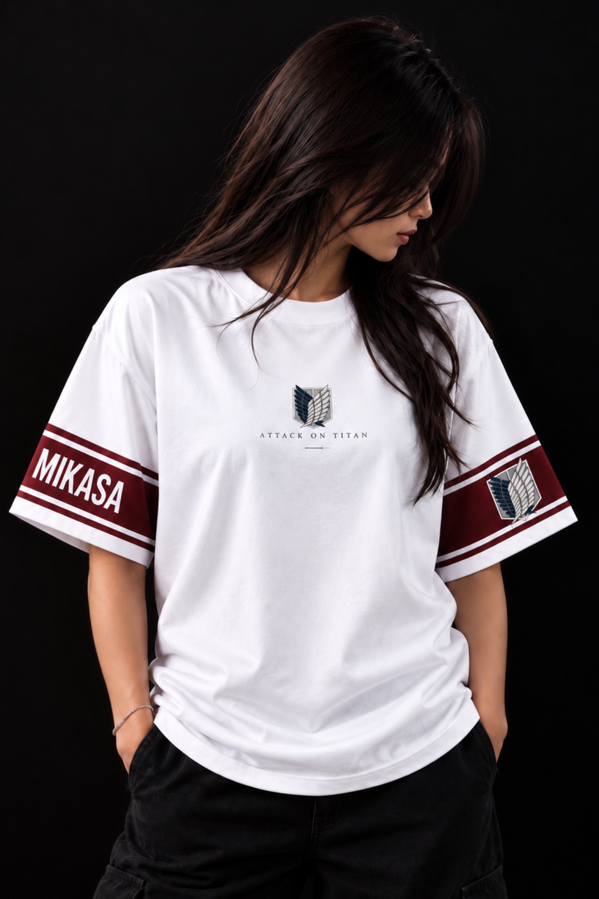 Mikasa Scarlet Oversized Tee – White