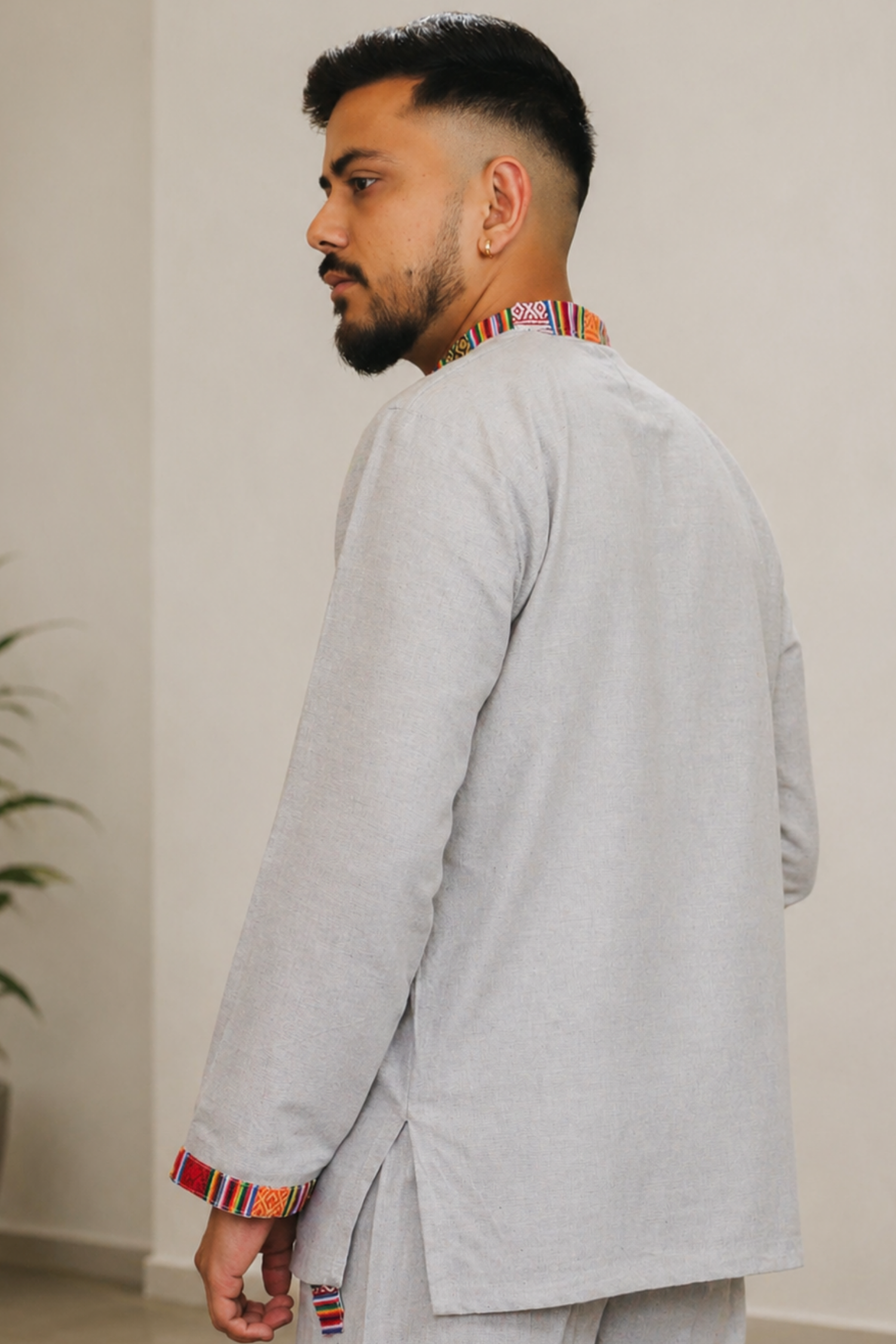 Cotton Pahadi Ethnic Kurta - GREY