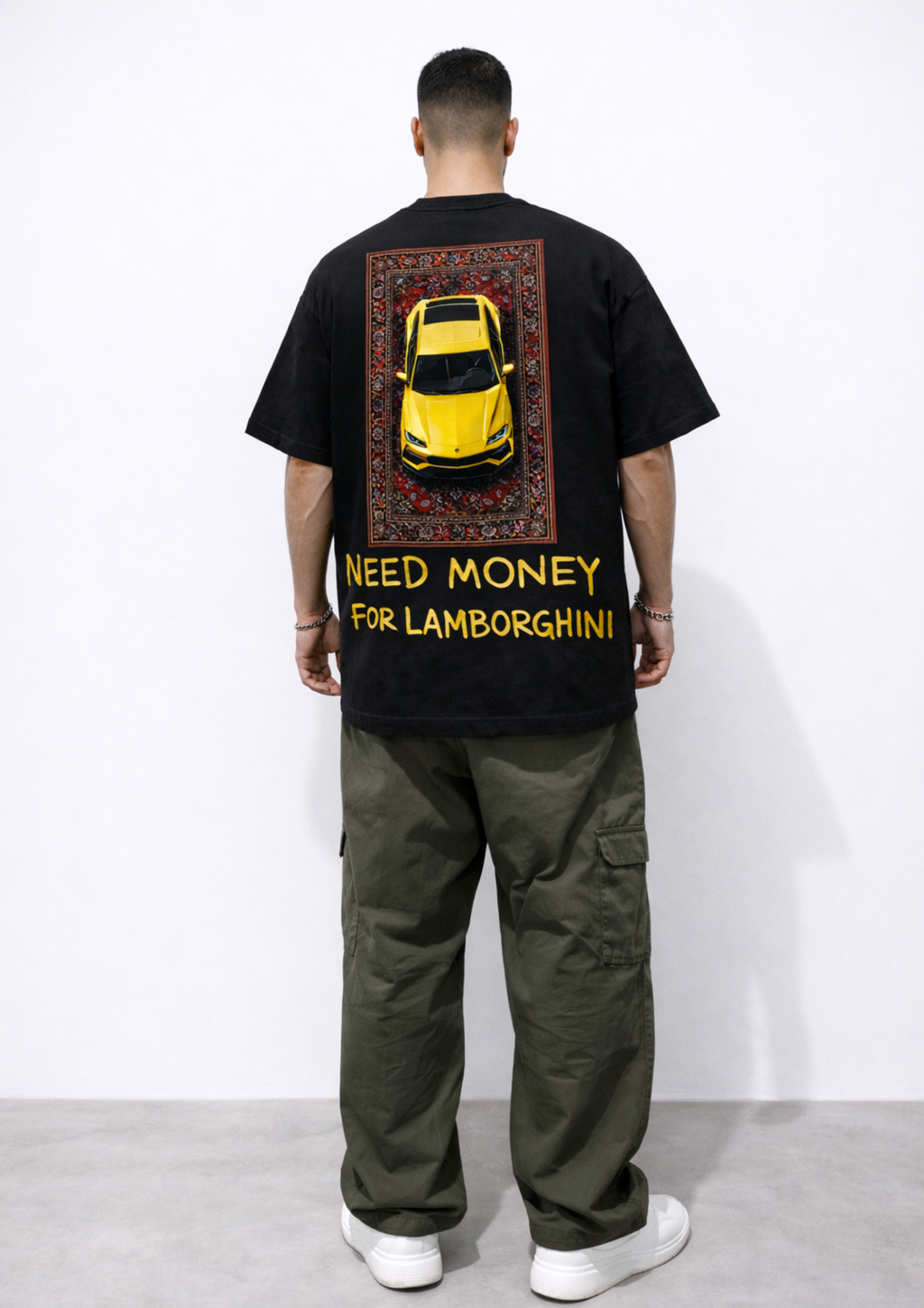 Lambo Hustle Oversized Tee - Black