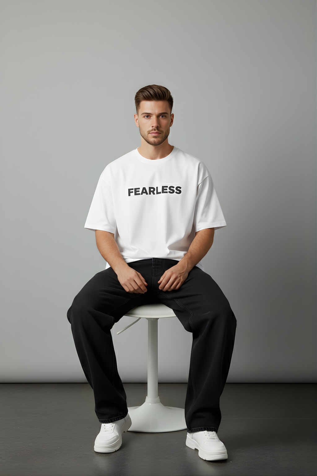 FEARLESS Oversized T-Shirt-White