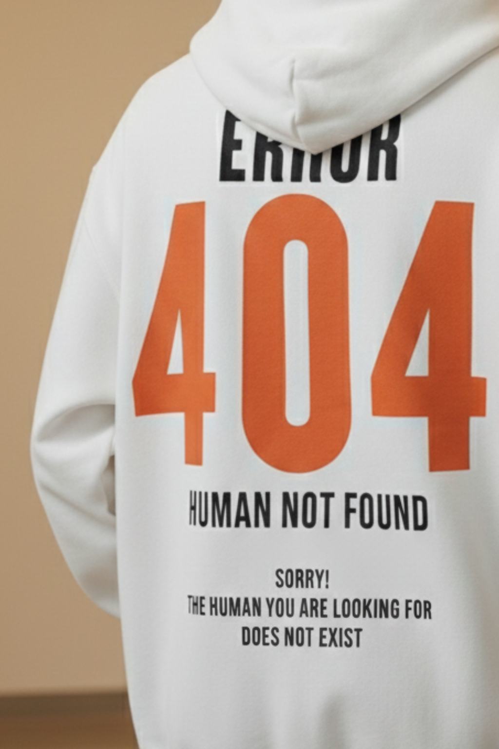 404 Error Premium Oversized Hoodie  - White