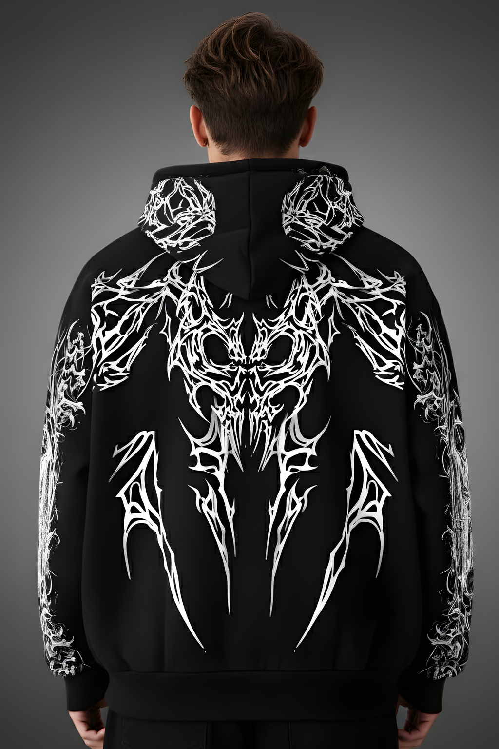 Deathline BlackOversized Premium Hoodie –BLACK