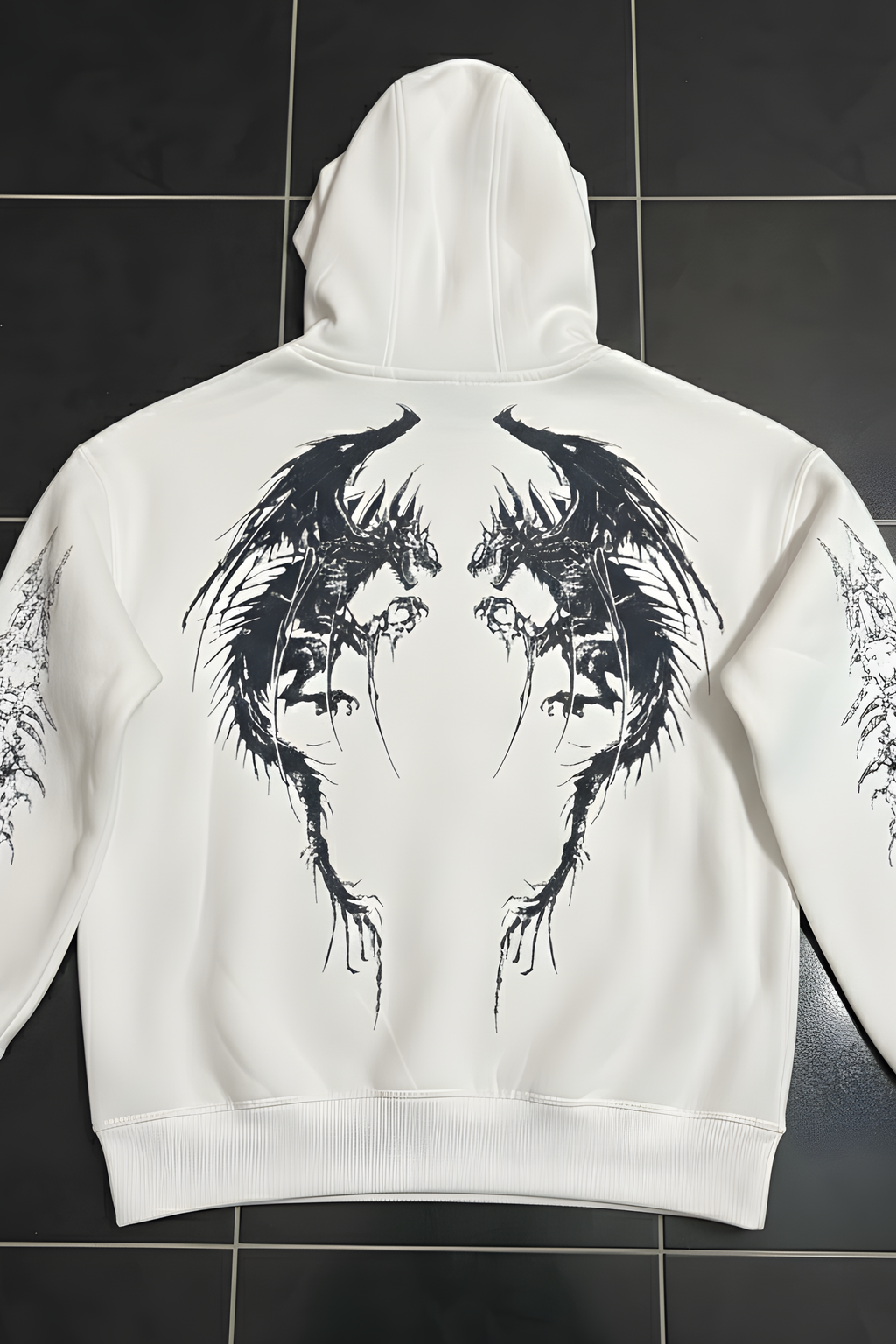 Dragon Oversized Premium Hoodie – WHITE