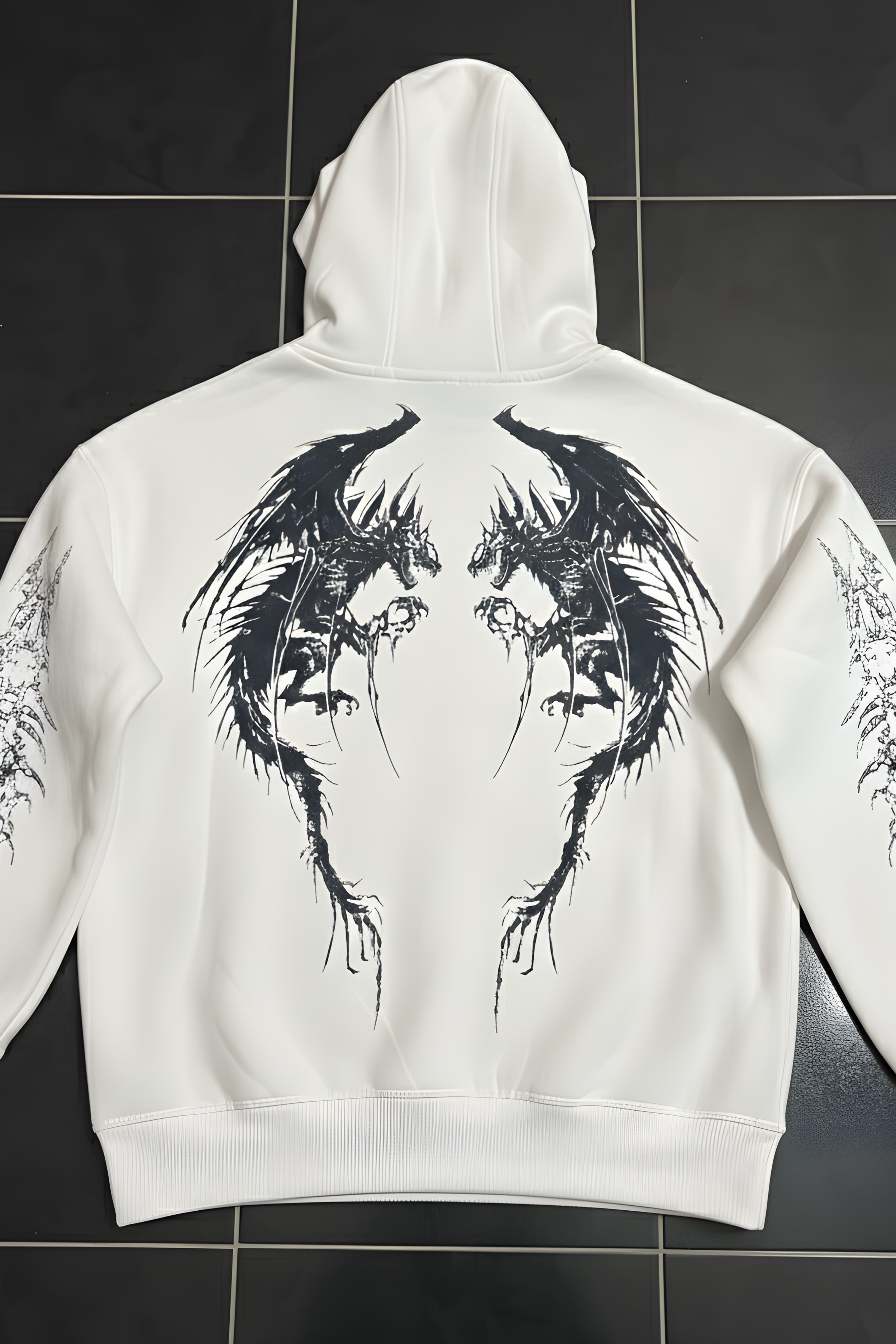 Dragon Oversized Premium Hoodie – WHITE