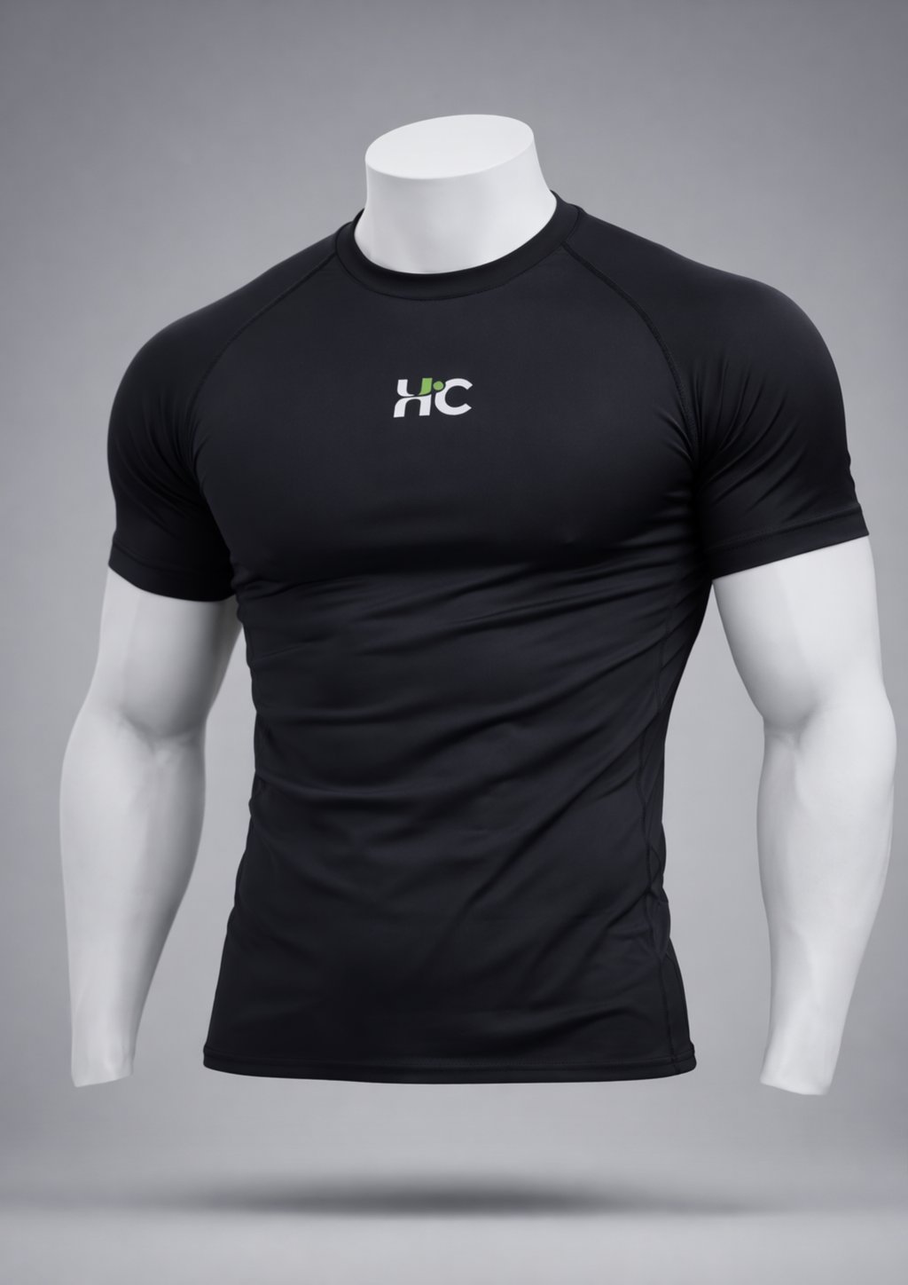 Backstrike Green design Compression Half Sleeve T-Shirt  – Black