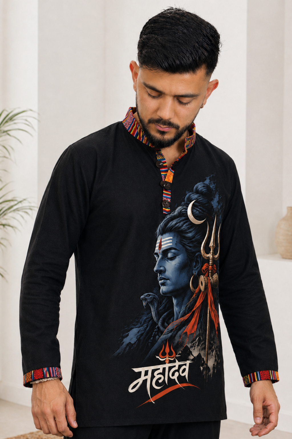 Mahadev Rudra Kurta - BLACK