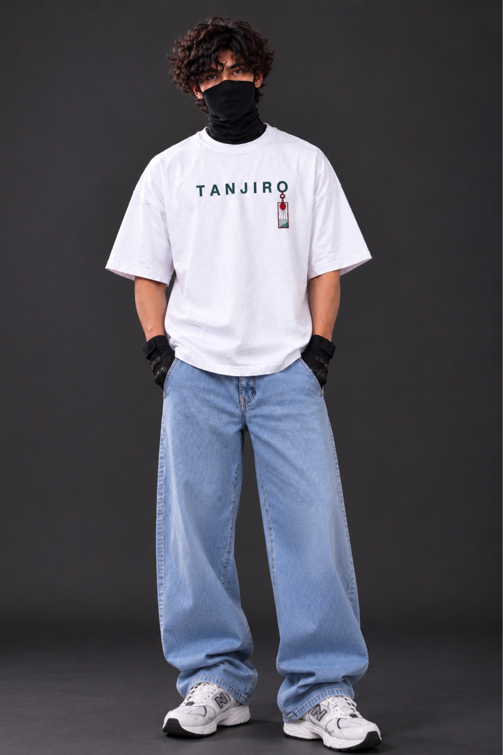 Tanjiro Water Breathing Oversized Tee – White