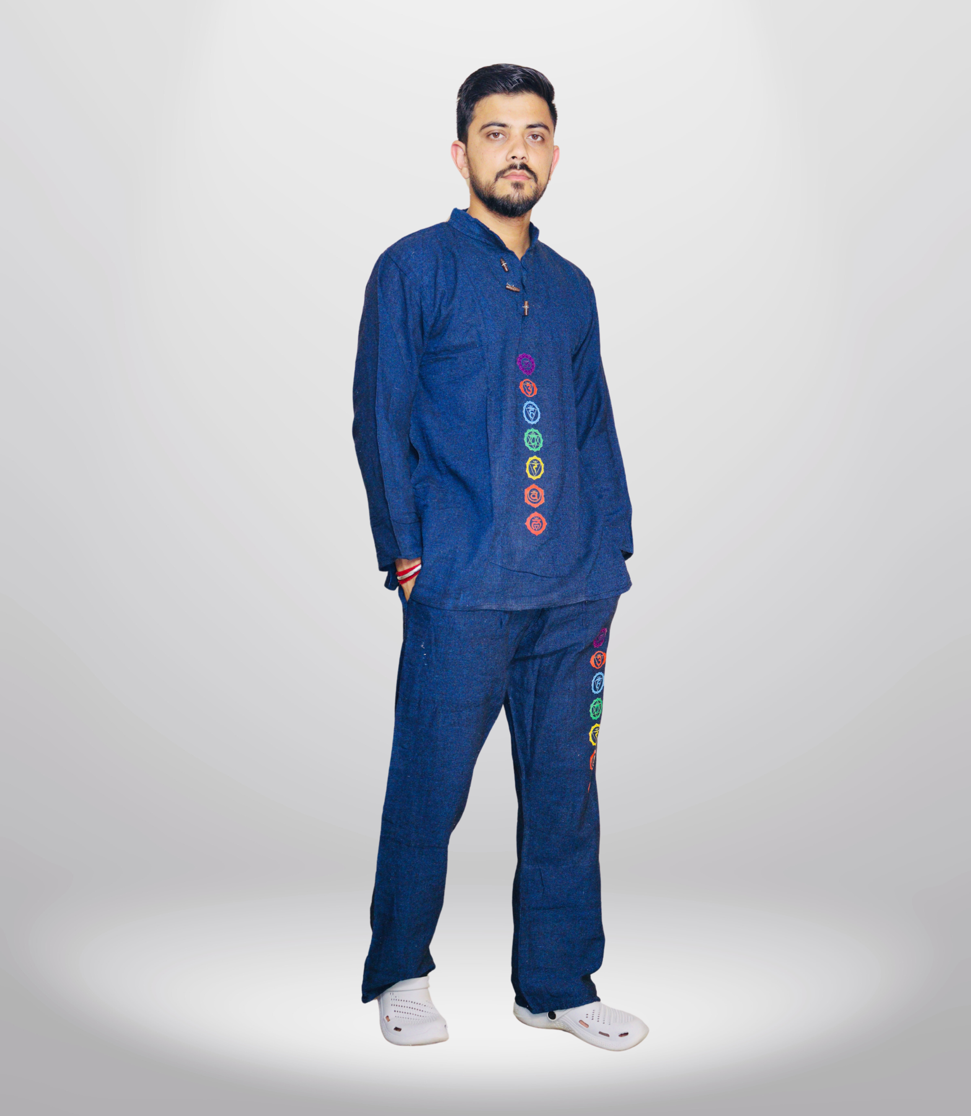 7 CHAKRA KURTA PAJAMA SET - BLUE