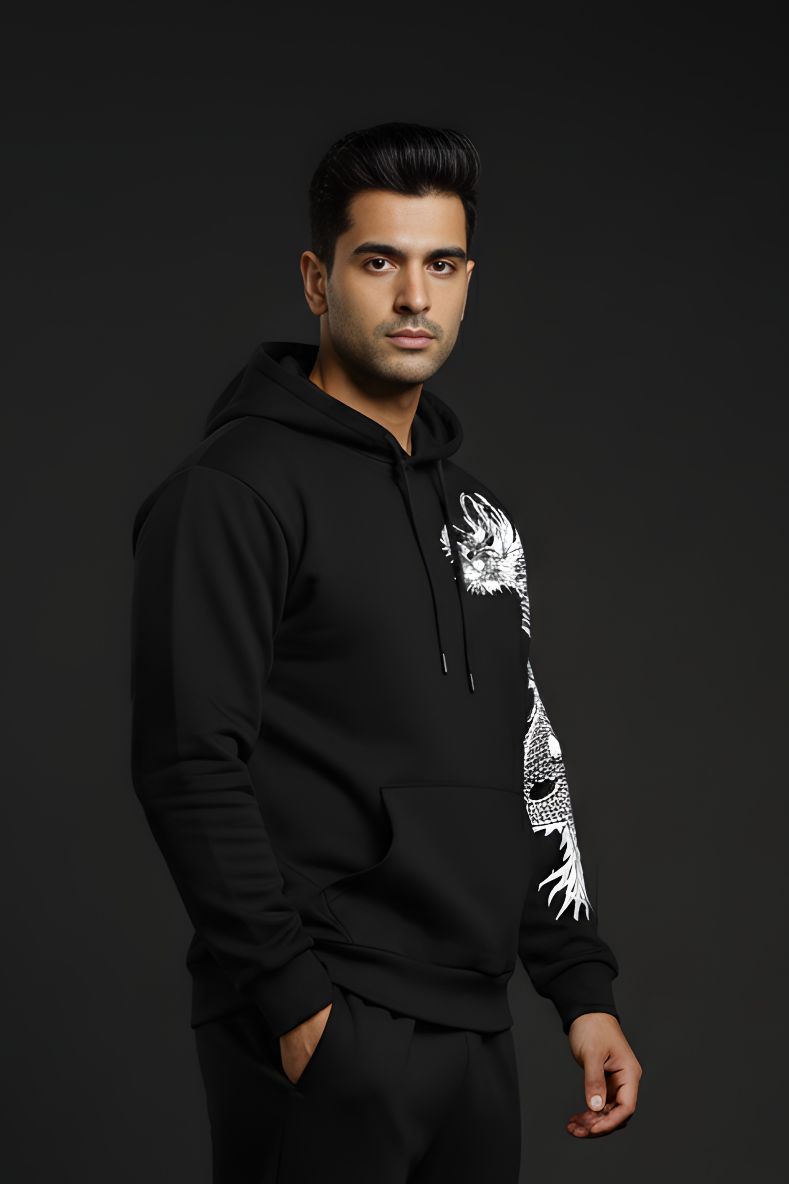 DRAGONSTRIKE Regular Unisex Hoodie – Black