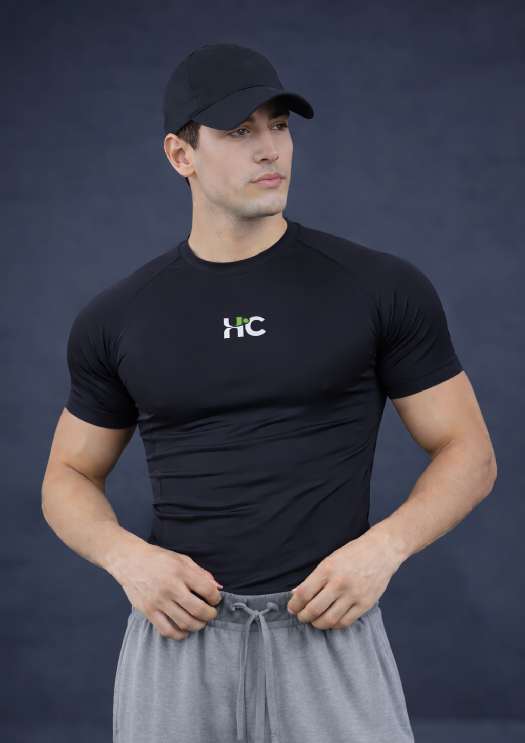 Backstrike Green design Compression Half Sleeve T-Shirt  – Black