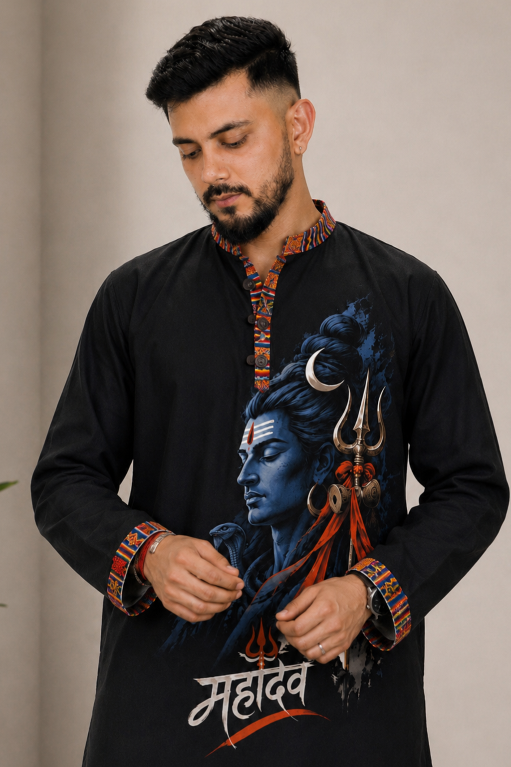 Mahadev Rudra Kurta - BLACK