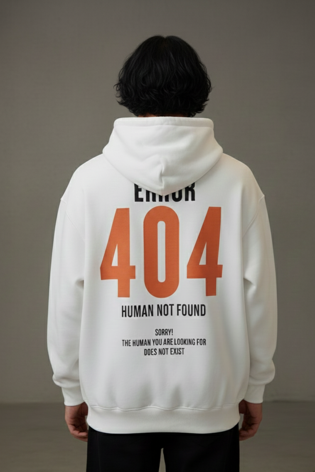 404 Error Premium Oversized Hoodie  - White