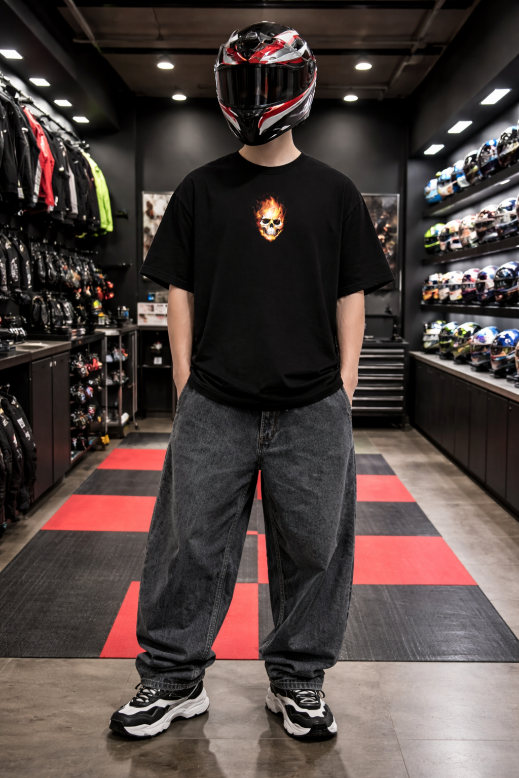 UNSTOPPABLE RIDER Oversized Tee - Black