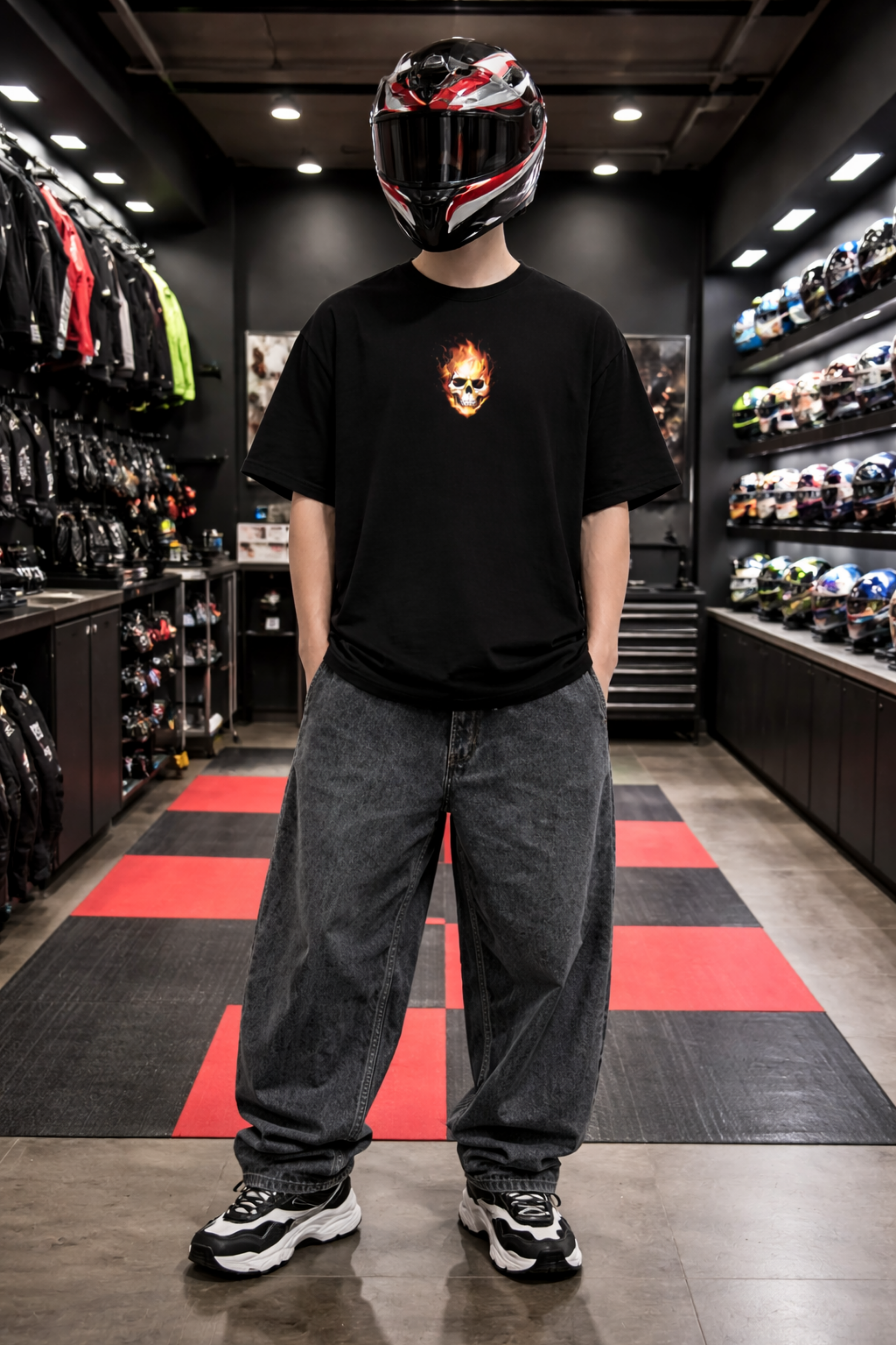 UNSTOPPABLE RIDER Oversized Tee - Black