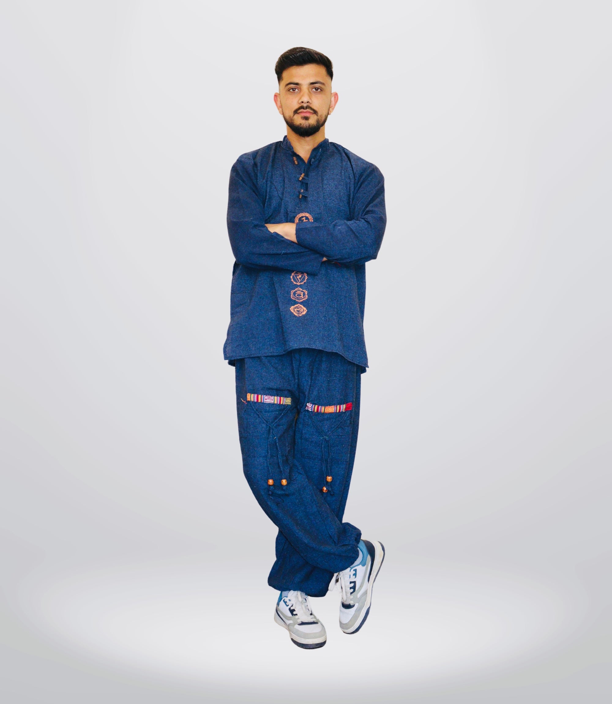 7 CHAKRA KURTA PAJAMA SET - Blue