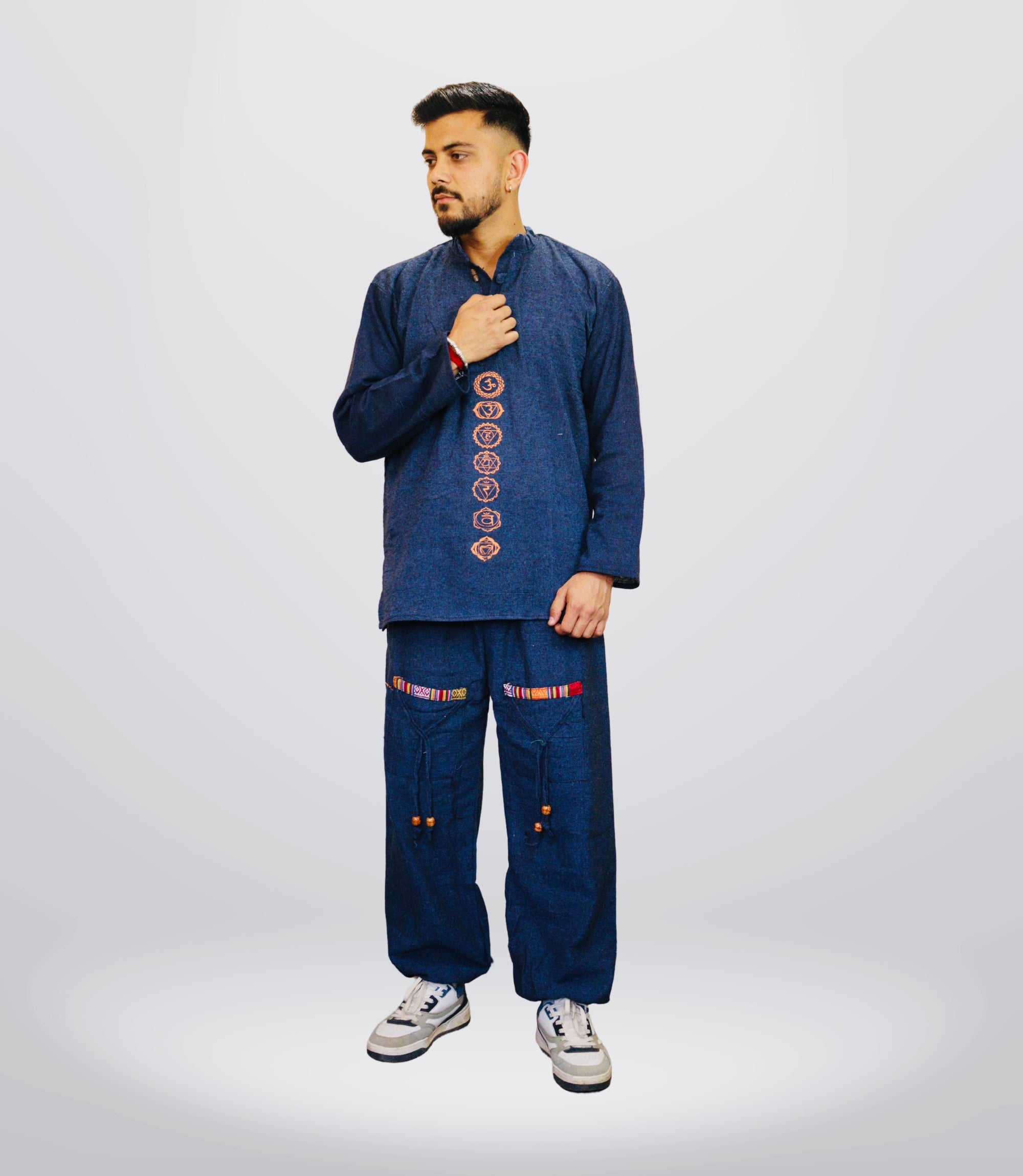 7 CHAKRA KURTA PAJAMA SET - Blue