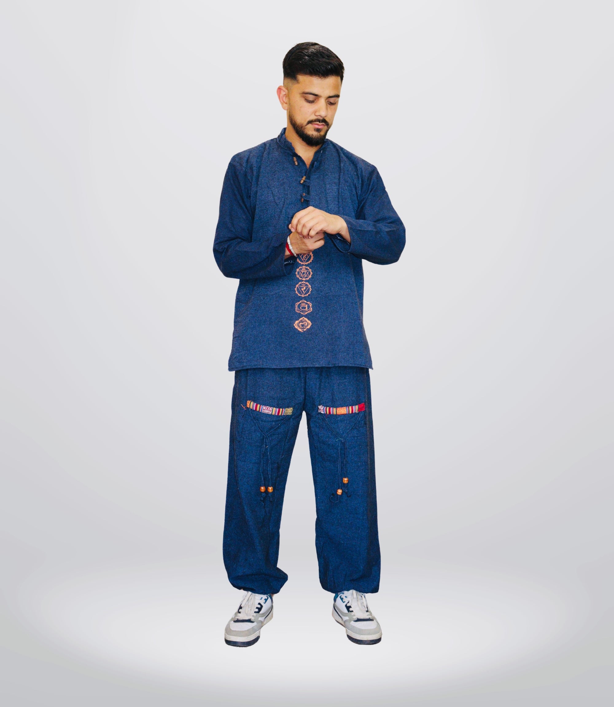 7 CHAKRA KURTA PAJAMA SET - Blue