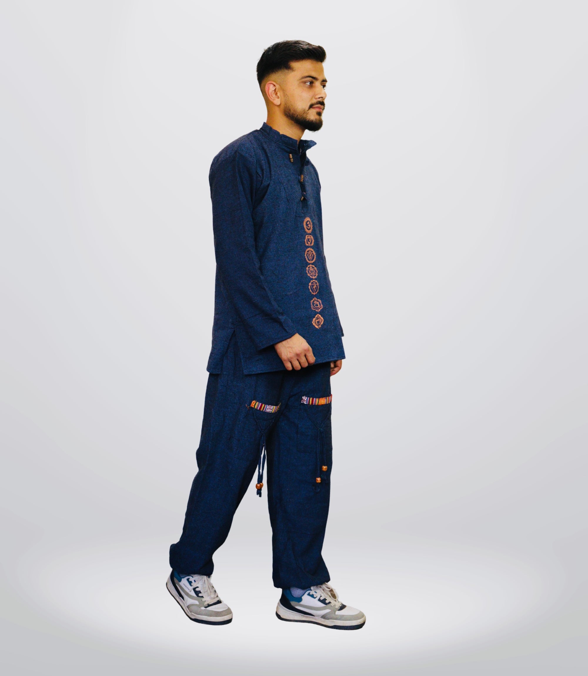 7 CHAKRA KURTA PAJAMA SET - Blue