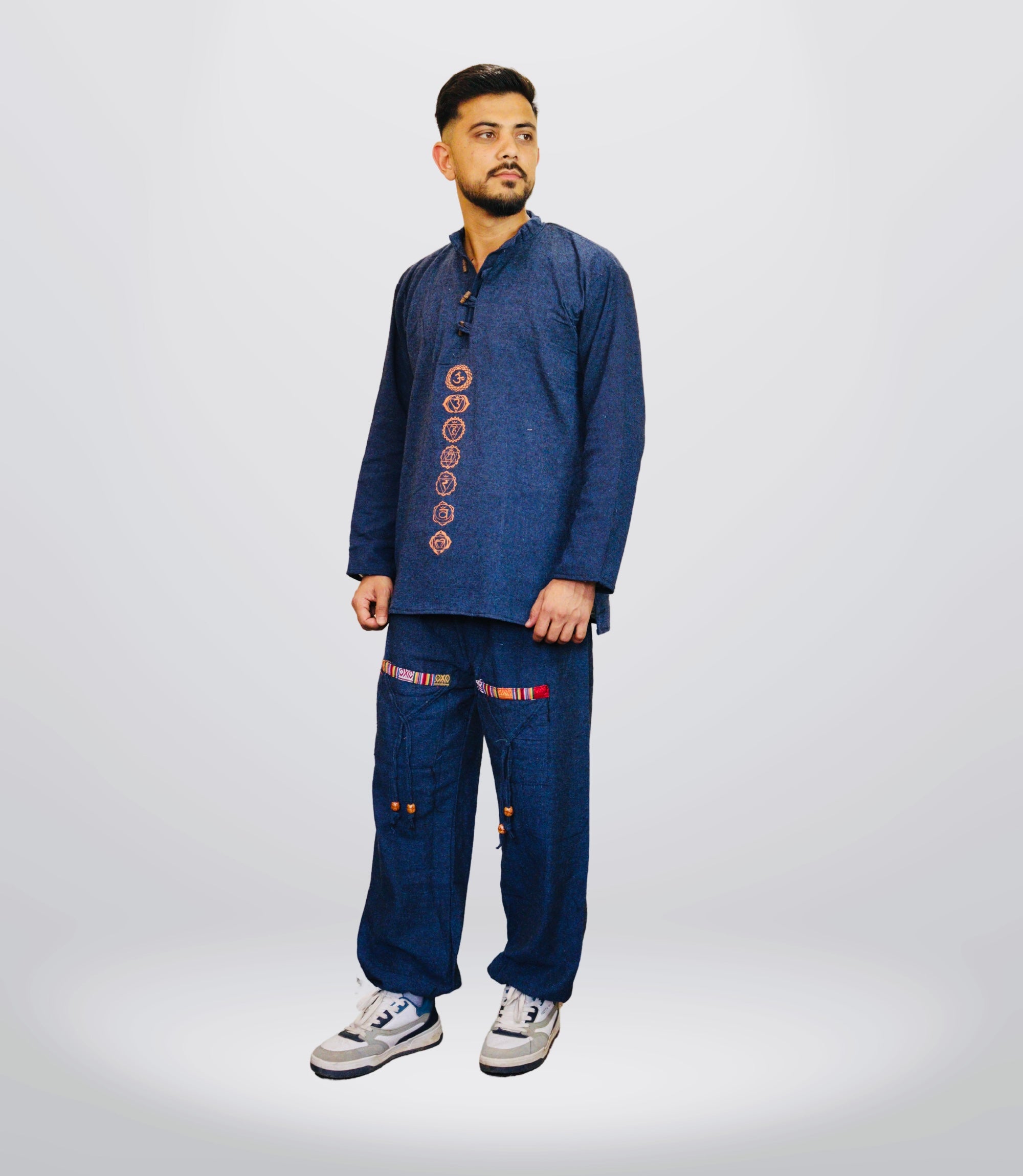 7 CHAKRA KURTA PAJAMA SET - Blue