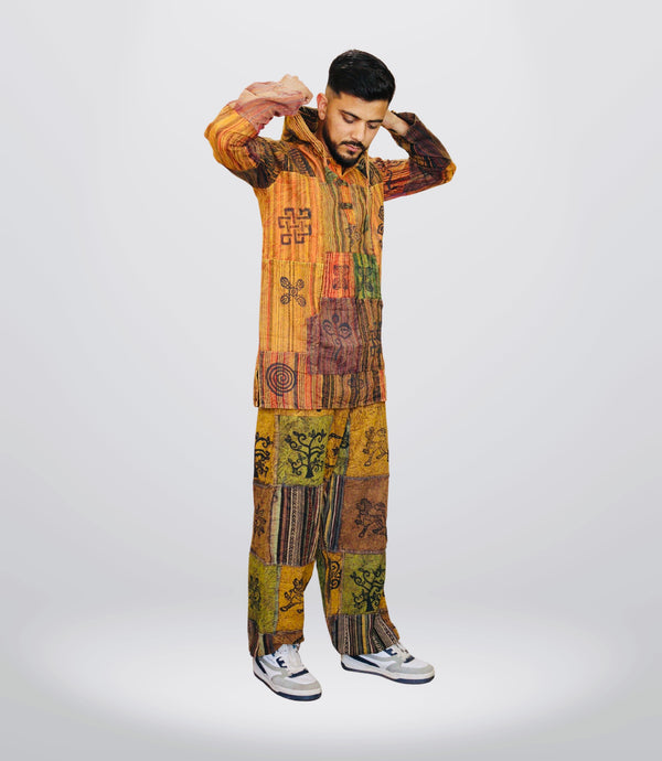Boho Tribal Hoodie Pant - Burnt Orange