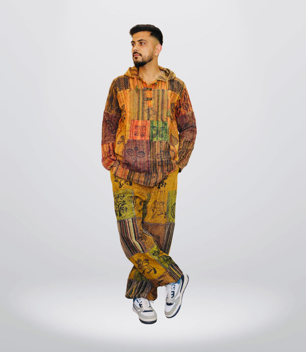 Boho Tribal Hoodie Pant - Burnt Orange