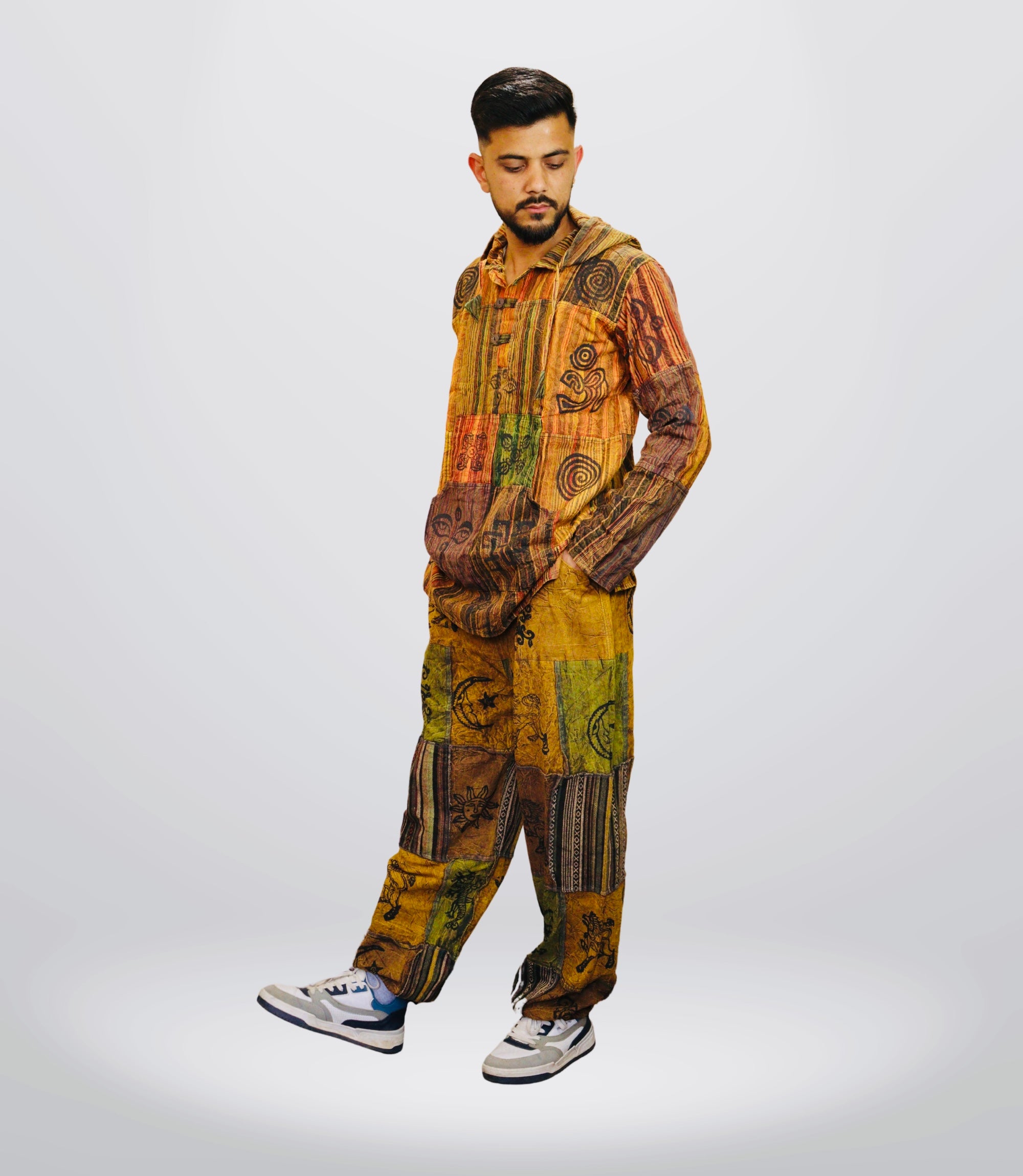 Boho Tribal Hoodie Pant - Burnt Orange