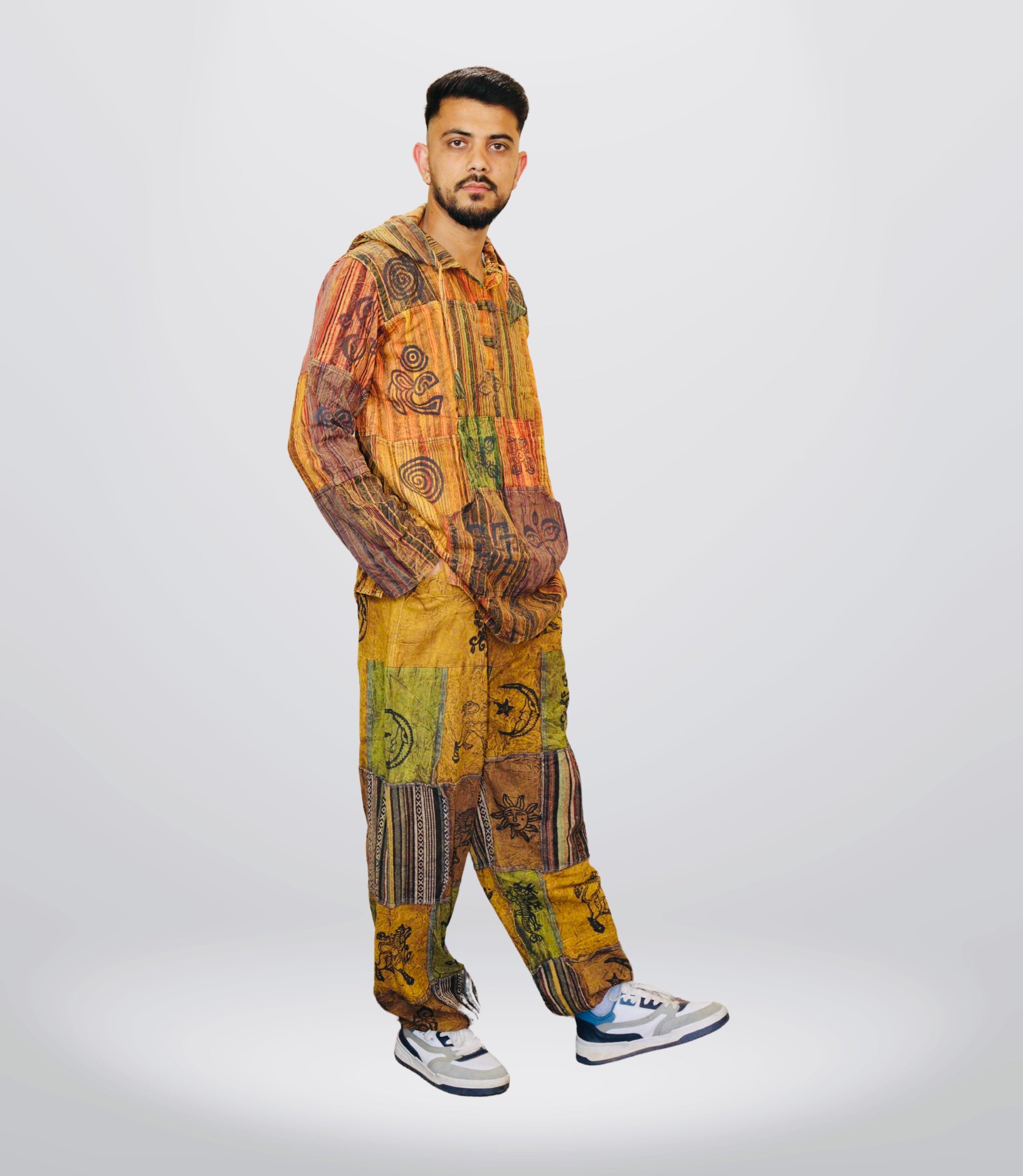 Boho Tribal Hoodie Pant - Burnt Orange