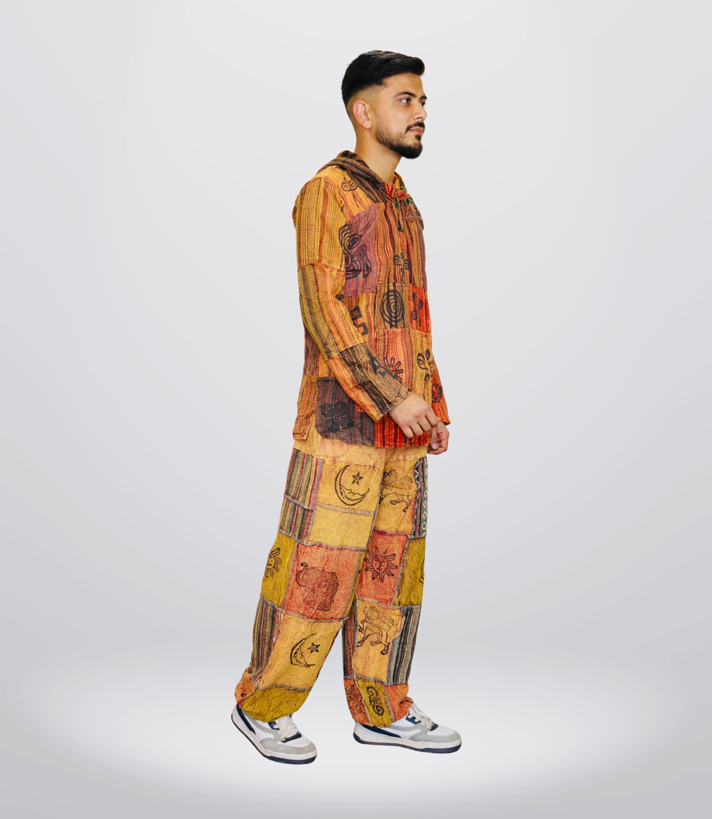 Boho Tribal Hoodie-Pants-Mustard