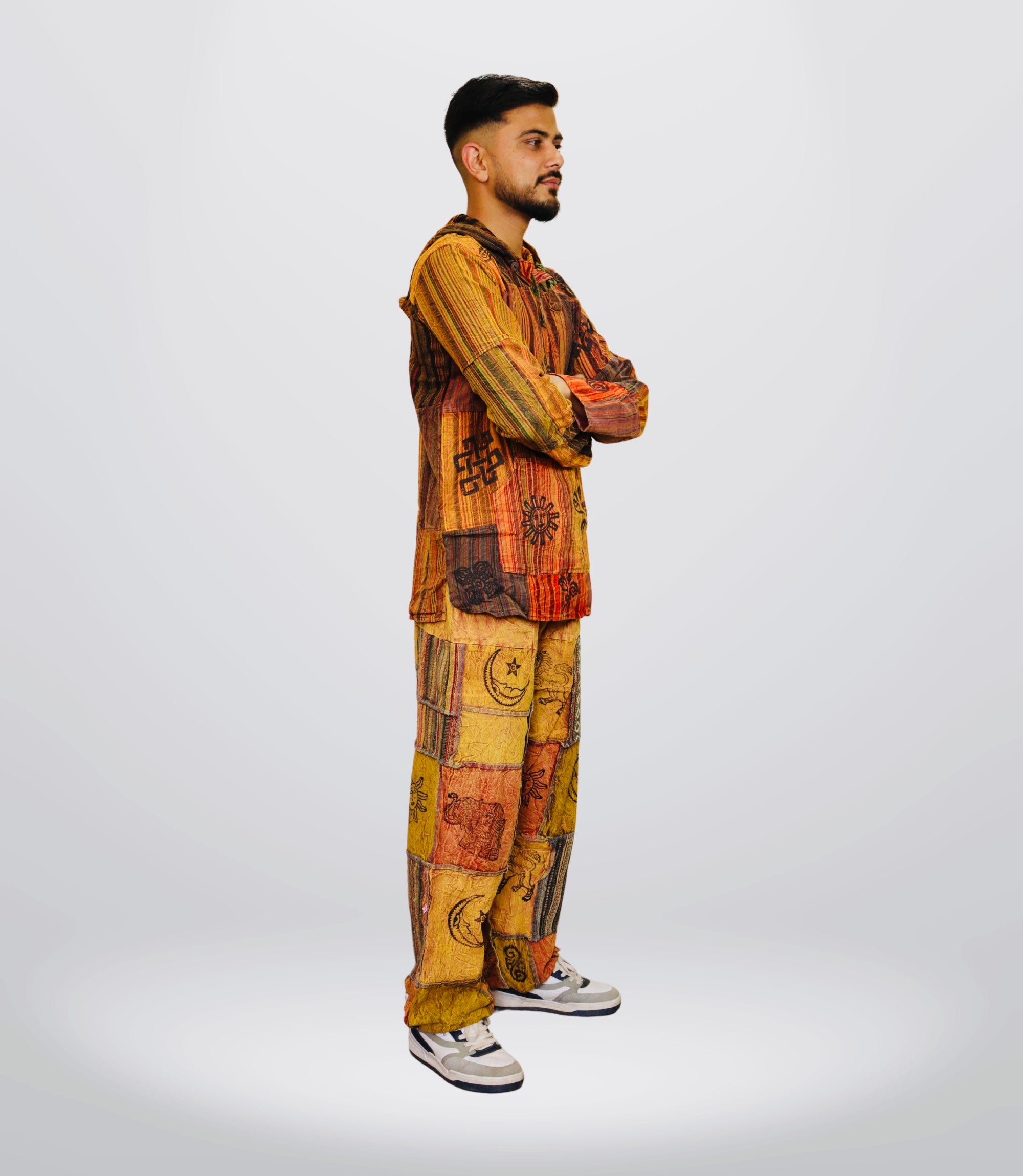 Boho Tribal Hoodie-Pants-Mustard