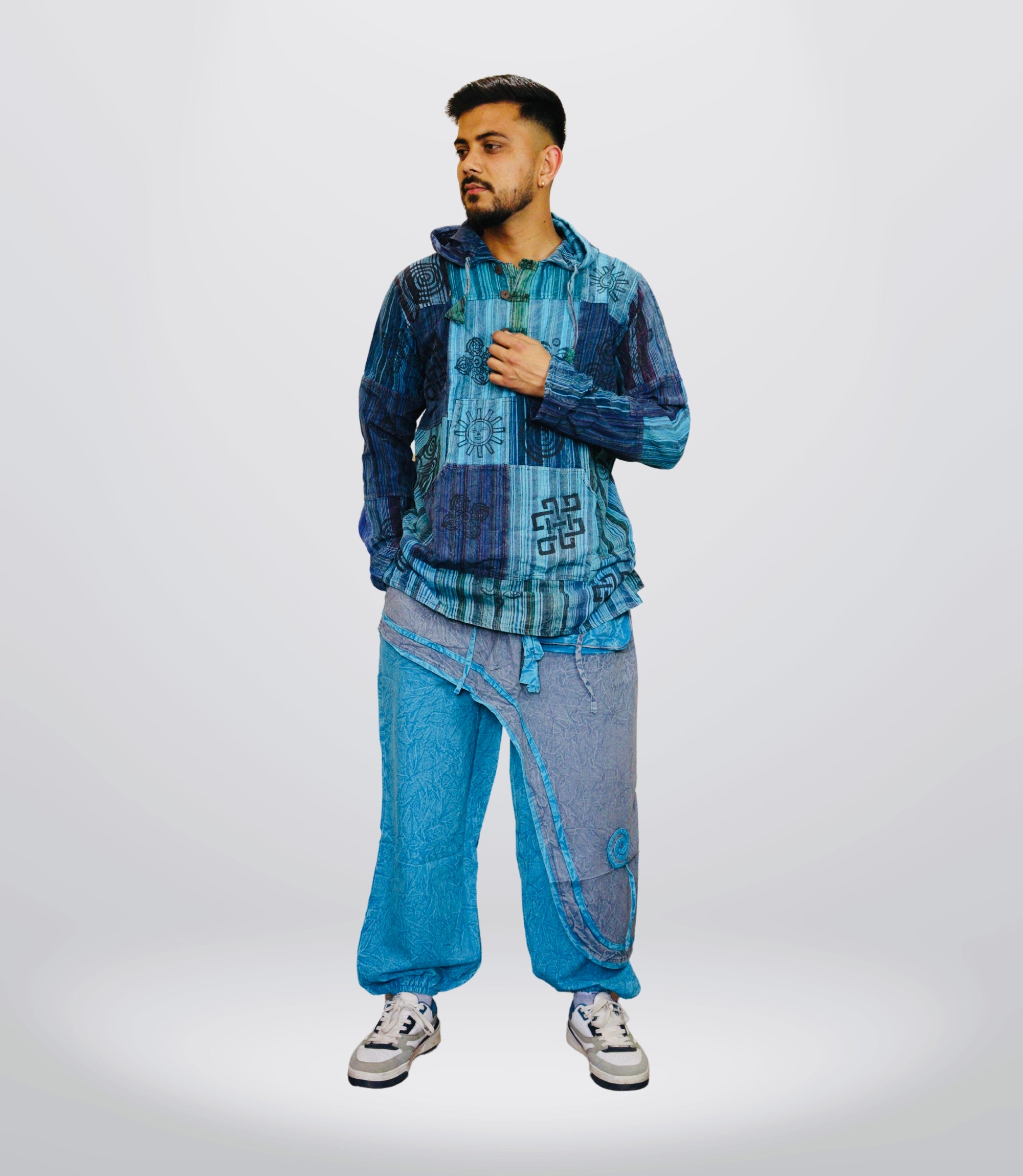 Boho Tribal Hoodie-Pant – Blue Sea