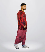 Boho Tribal Hoodie-Pant-Crimson Red