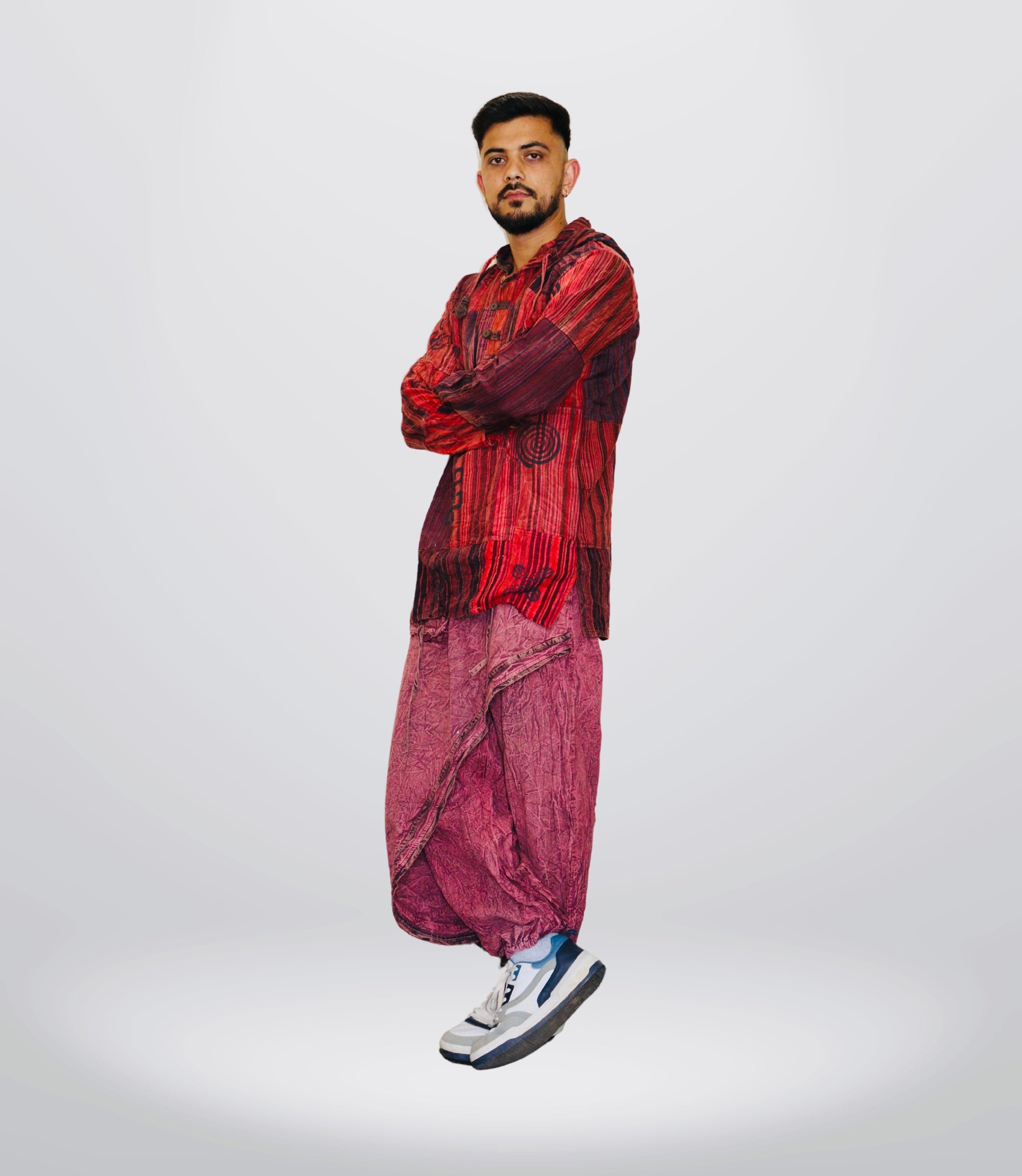 Boho Tribal Hoodie-Pant-Crimson Red