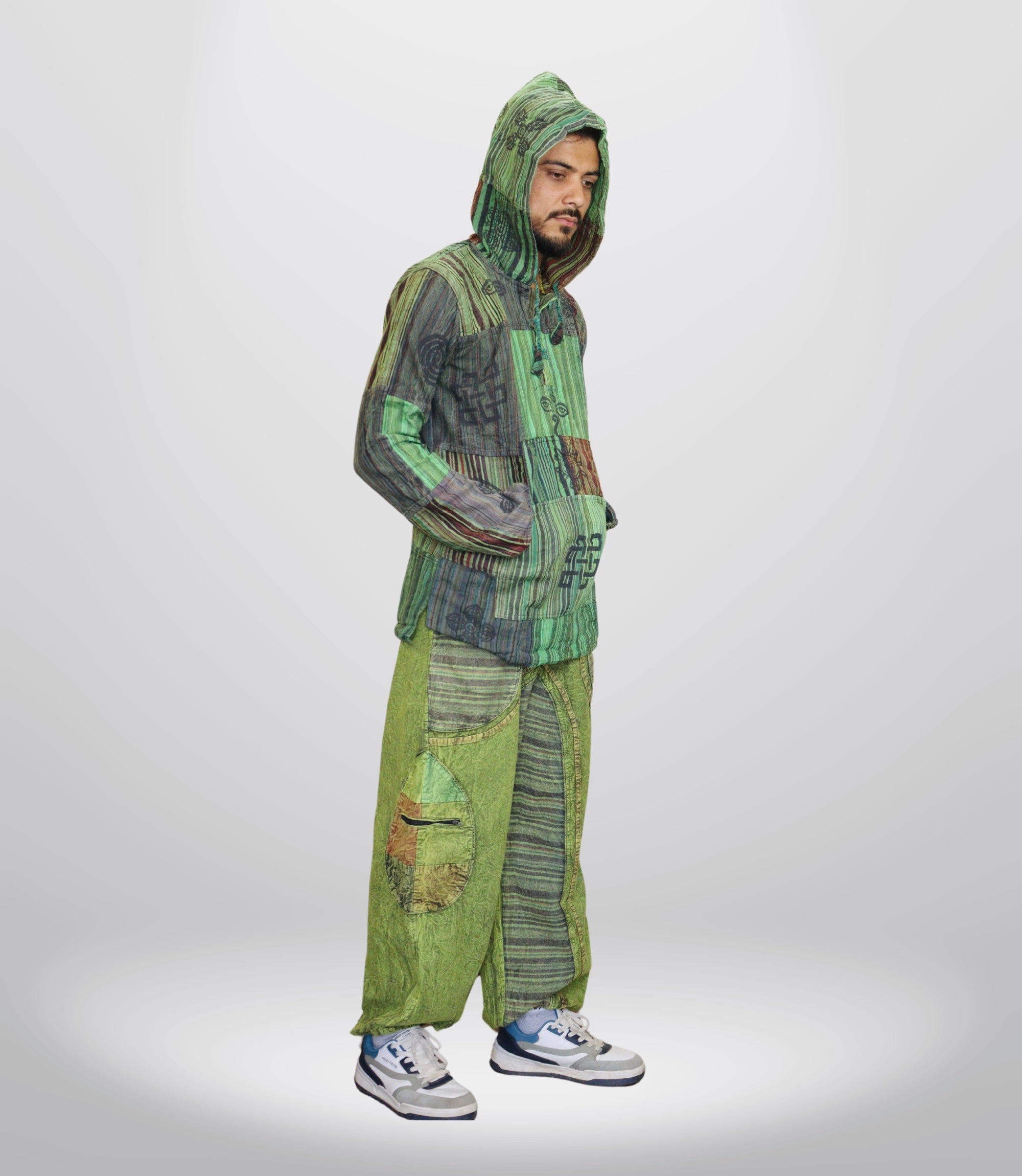 Boho Tribal Hoodie-Pants – Forest Green