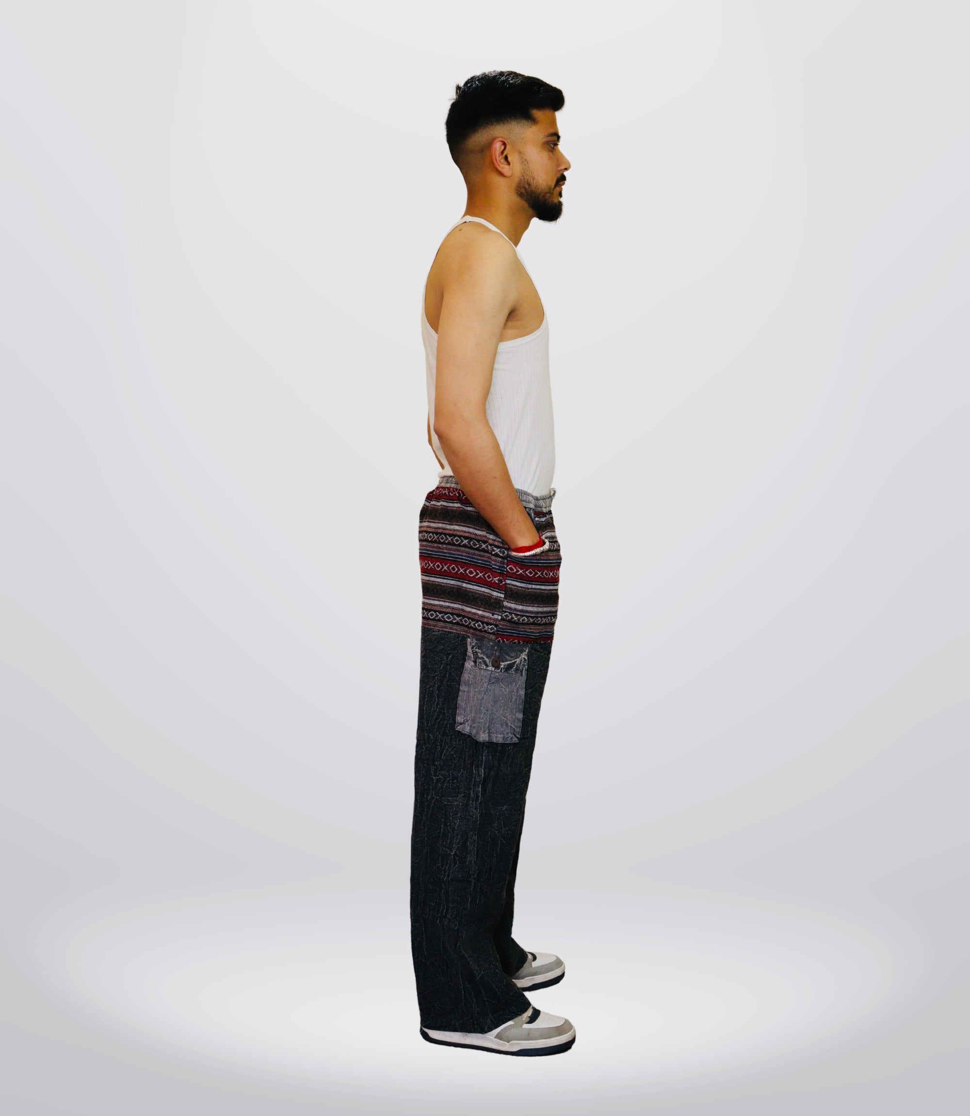 Boho Harem Trouser- Black-Grey