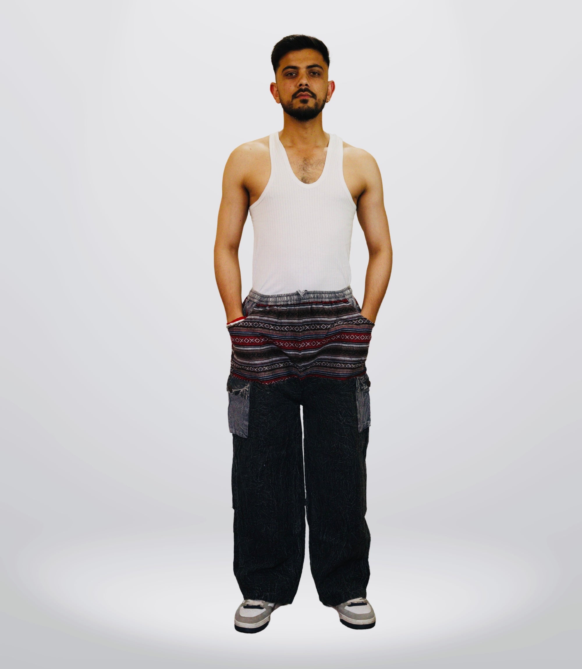 Boho Harem Trouser- Black-Grey