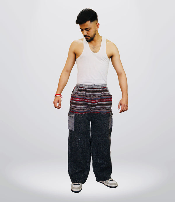 Boho Harem Trouser- Black-Grey