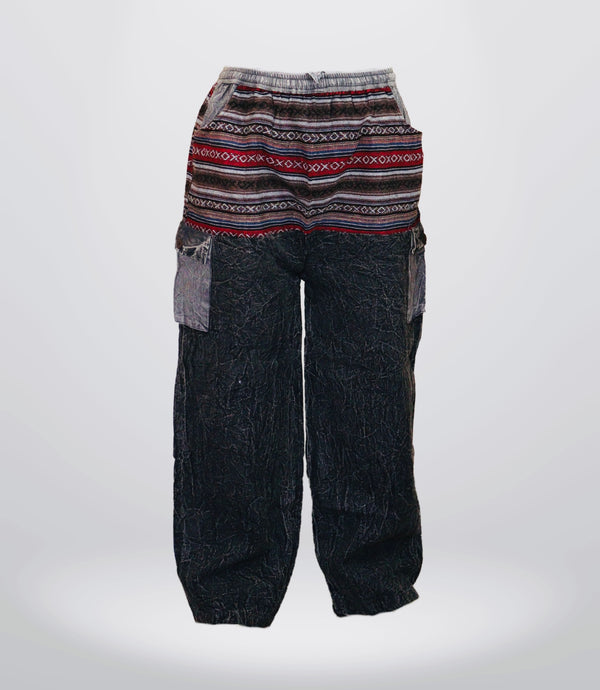 Boho Harem Trouser- Black-Grey