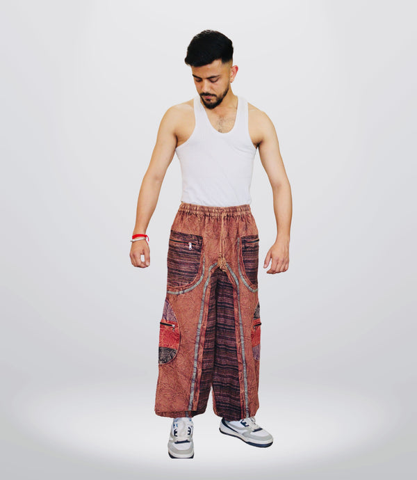 Boho Harem Trouser- Brown Multicolor