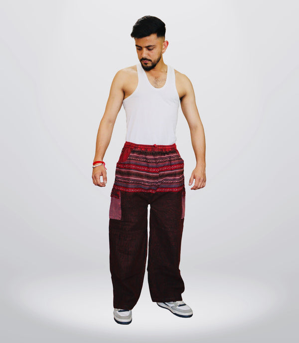 Boho Harem Trouser-Deep Maroon